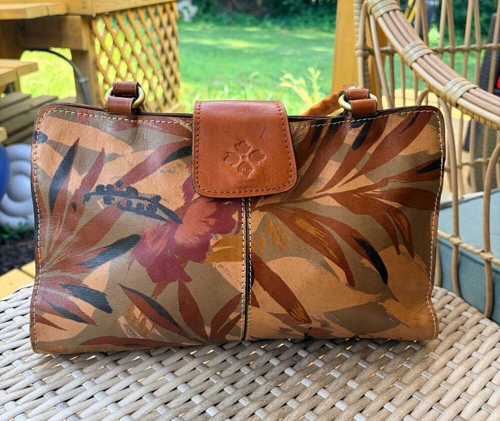Patricia Nash Rienzo Leather Satchel in Tropical Floral Print